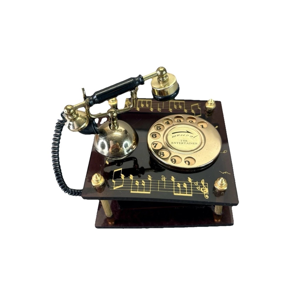 Vintage Japan Music Box Old Fashioned Telephone Plays "The Entertainer"